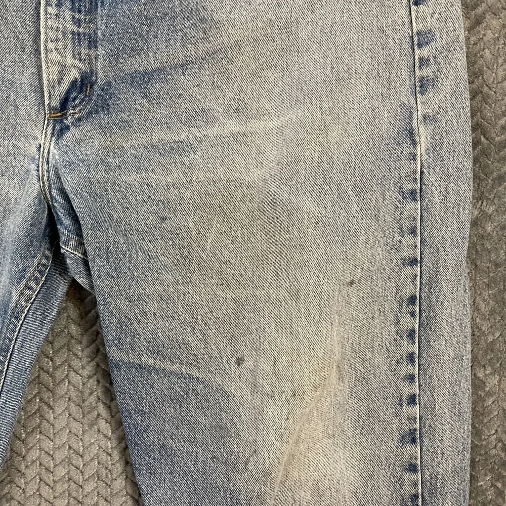 Carhartt Relaxed Fit Denim Jeans Mens 42x30 Light Wash Distressed Workwear USA